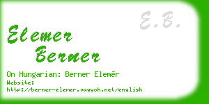 elemer berner business card