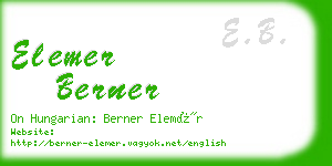 elemer berner business card